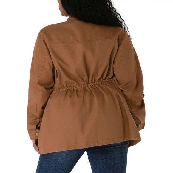 Agnes Orinda Women's Plus Size‎ Jacket Lightweight Anorak Drawstring Utility 3X - Picture 3 of 12
